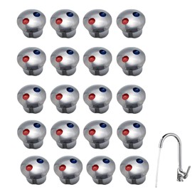 20PCS Hot and Cold Indicator for Faucets,Universal Faucets Replacement Buttons,Hot Cold Screw Cover Caps,Hot and Cold Signs Buttons,Tap Indices Hot and Cold Inserts for Kitchen Bathroom Sinks Faucets