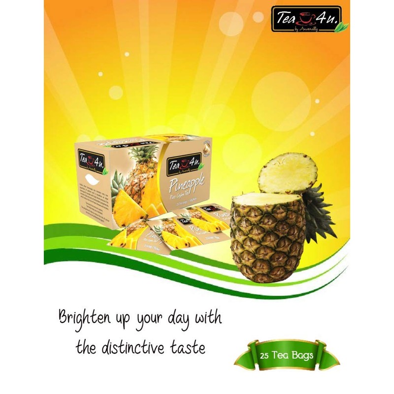 Tea4U Pineapple Black Tea Bags - Original Ceylon Tea
