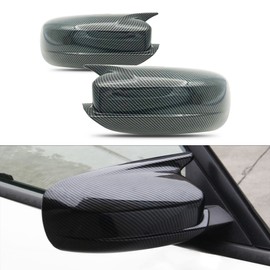 Door Side Mirror Covers Caps Fit for Dodge Charger 2011-2020 Fit for Chrysler 200 300 2011-2018 Left and Right Rearview Mirror Caps Cover (Carbon Fiber Style)