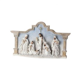 Regency International 15" Resin Nativity with Sky in Column Cresh