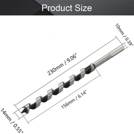 Utoolmart Auger Drill Bit Wood Hex Shank 14x230mm Cutting Dia High Speed Steel for Electric Bench Drill Woodworking Carpentry