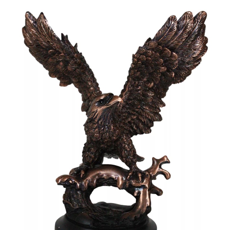 Wings Of Glory Bald Eagle Perching On Tree Bronzed Resin
