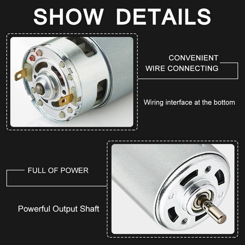 ChgImposs 2PCS 775 DC Motor 12-24V 12000RPM Large Torque Micro