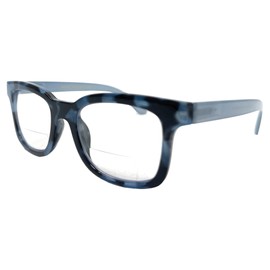 Incredible Bargains The Morgan Retro Style Square Bifocal Reading Glasses + 2.50 Blue