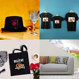 30 Sheets Heat Transfer Paper for Black and Dark Fabric, 8.3 x 11.7" Iron-on Transfer Paper for T Shirt for Any Inkjet Printers, Washable, No Cracking, No Fading