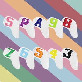 Scott Edward 10PCS Wedge Iron Golf Headcover Set PU Waterproof and Durable Strong Magnetic, Large Numbers Perfect for Most Brand Clubs