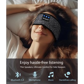 ink-topoint Sleep Headphones Headband Soft Bluetooth Headphones for Sleeping & Sport,16 Hrs Long Music Enjoying Sleep Headband Headphone with Ultra-Thin Speakers Microphones,Sleep Gifts for Men Women