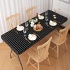 Spotjoy Rectangle Table Cloth, Elastic Fitted Flannel Backed Plastic Table