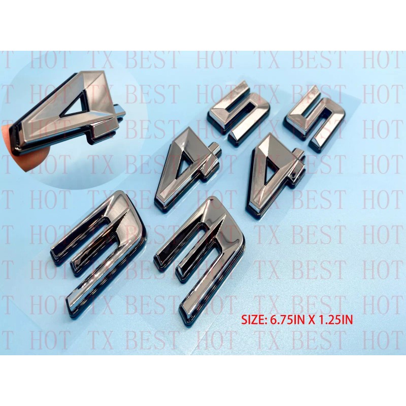 TD SHOP (2pc) Chrome Black 345 Badge Emblem for MOPAR