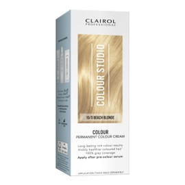 Clairol Colour Studio Permanent Colour Cream | Hair Dye | Long-lasting Rich Tones | 100% Grey Coverage | Dermatologically Tested Vegan Formula | Hair Colouring Kit | Beach Blonde 10/0 | 50ML