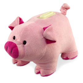 DolliBu Pink Pig Plush Bank - Super Soft Barn Animal Kids Piggy Bank for Boys and Girls, Fluffy Cute Piglet Stuffed Animal Savings Bank Toy, Adorable Kid's First Coin Bank Money Storage Toy - 9 Inch