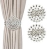 2PCS Curtain Tiebacks Clips Buckle Holdbacks Holders, Shining Artificial Diamonds