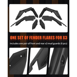 Goottan X3 Fender Flares Mud Guards Extended Front and Rear fit for 2017-2023 Can Am Maverick X3 & X3 Max RS Turbo R RR