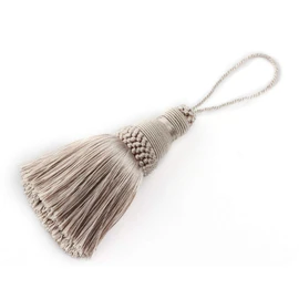 Fenghuangwu Colorful Tassel Key Tassel DIY Accessories for Curtain and Home Decoration-khaki-2PCS