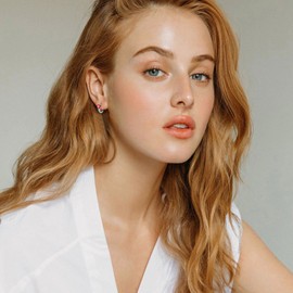 Bestyle 925 Sterling Silver Celtic Knot Hoops Love Heart Cut Cubic Zirconia Earrings, Brilliant Created July Ruby CZ Birthstone Earrings for Women, Great Brithday Gift