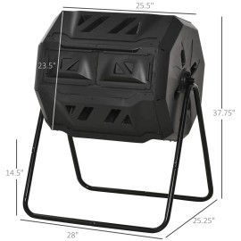 Outdoor Furniture Black Tumbling Outdoor Compound Fertilizer Drum 162Lsize: one size