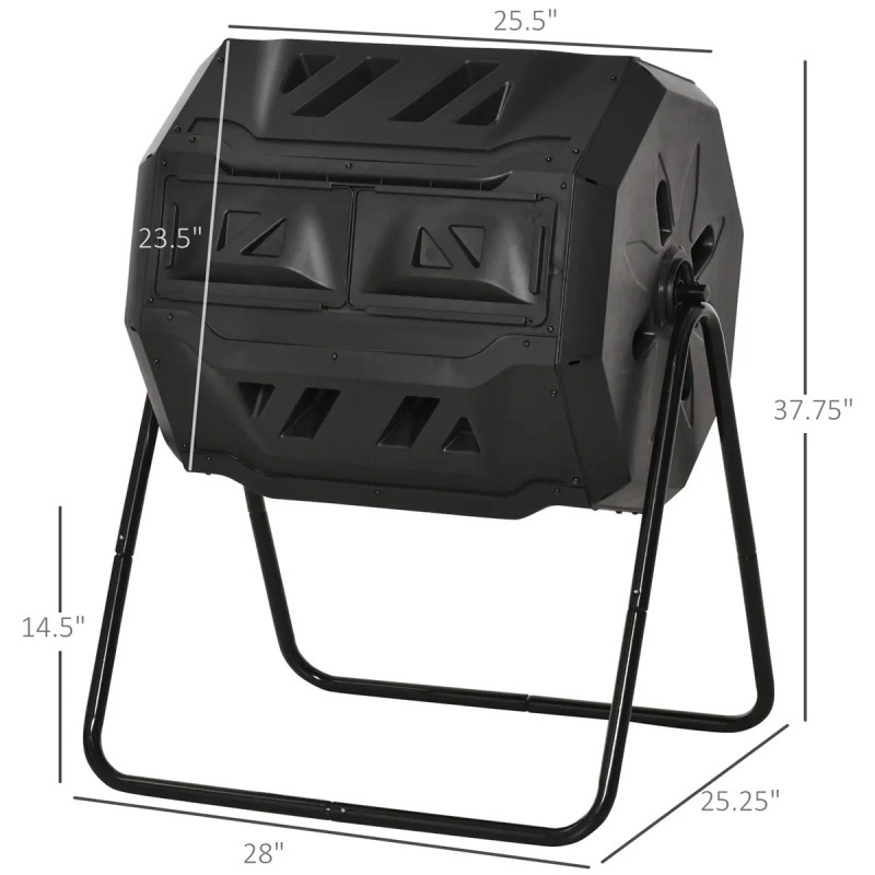Outdoor Furniture Black Tumbling Outdoor Compound Fertilizer Drum 162Lsize: one