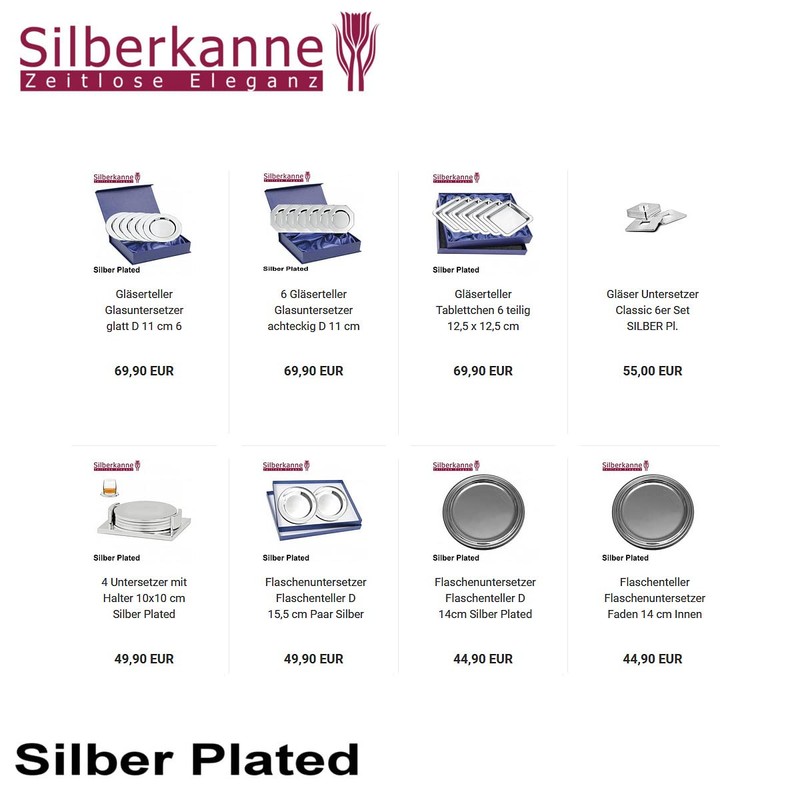 SILBERKANNE Bottle Coaster Bottle Plate Diameter 15 cm Premium Silver