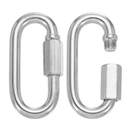 PATIKIL M10 Quick Link Chain Connector, 2 Pcs 3/8" 304 Stainless Steel Locking Quick Chain Repair Links for Towing Swing Outdoor Equipment, 2297 lbs Capacity