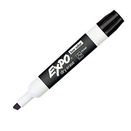 EXPO Low Odor Dry Erase Marker, Chisel Tip, Black, Dozen SAN80001