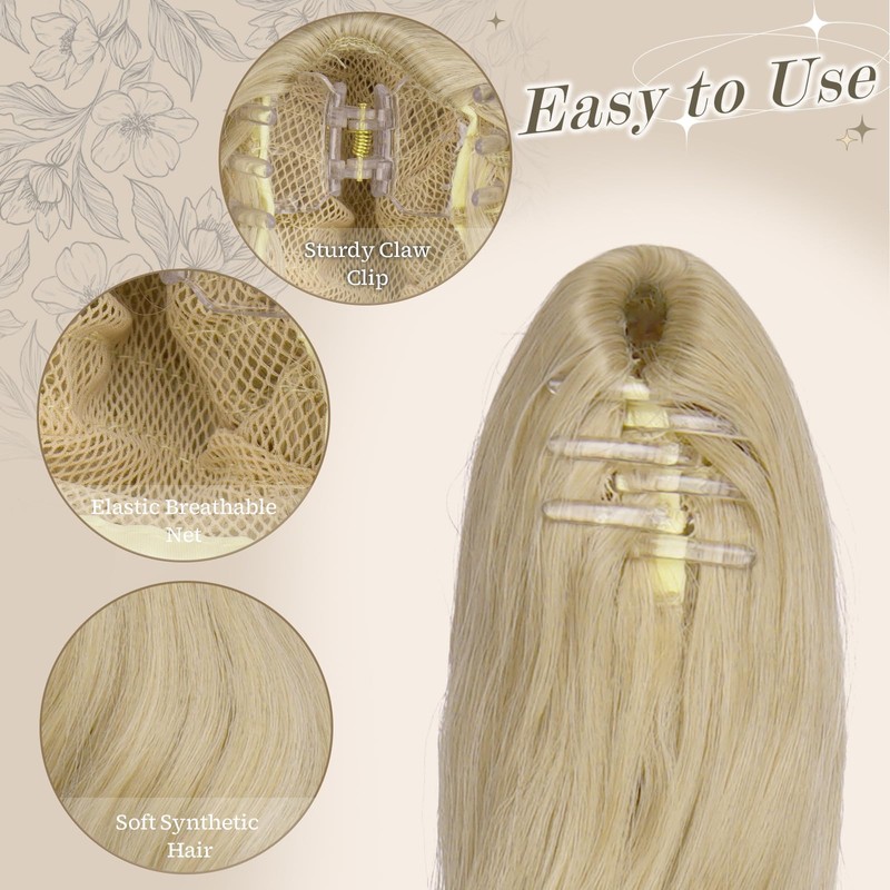 FESHFEN Ponytail Extensions Clip, 50 cm Hair Extensions Braid Long