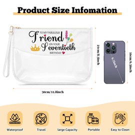 70th Birthday Gifts for Women Clear Makeup Bag 70 Year Old Birthday Gift Ideas for Mum Unique 70th Decoration Cosmetic Bag Turning 70 Present for Auntie Grandma Best Friend