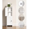 Akxomel Small Bathroom Cabinet with 2 Doors, Narrow Toilet Paper