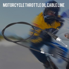 110cm Motorcycle Throttle Cable, Straight Head Throttle Oil Cable Line for Pit Dirt Motor Trail Bike Motocross(blackM10)