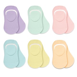 Bistyle Baby No Show Socks 6 Pairs | Newborn Infant Toddlers Anti-Allergic Cotton | Kids Boys Girls Low Cut Ankle Socks (US, Age, 0-6 Months, Pastel)