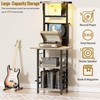 YAKANJ Record Player Stand with Led Light,Record Player Table with