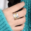 Boho-Magic Spinner Ring for Women 925 Sterling Silver with Brass
