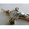 St Benedict Cross 8cm Gold Plated with Black Stripes and