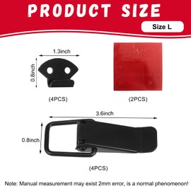 Ohleats 4 PCS Car Bumper Clip Hasp, Carbon Fiber Auto Bumper Security Hook Lock Clips Kit, Quick Release Fasteners for Front Rear Bumper Trunk Fender, Universal Car Accessories (Black, L)