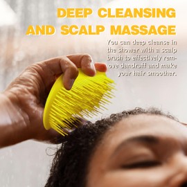 Daily Gard Scalp Massager and Shampoo Shower Brush, Detangling Hair Brush, Scalp Care Hair Brush Wet & Dry detangler for Men and Womenfor Straight/Curly/Thick/Long/Wavy/Damaged Hair, Yellow