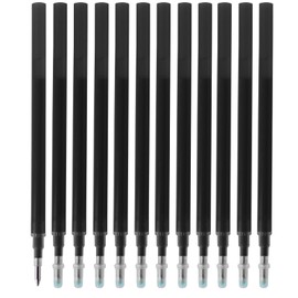 Pack of 12 Compatible Erasable Refills for Pilot Frixion Rollerball Pen, Erasable Rollerball Refills with Thermosensitive Ink, Replaceable 0.7 mm Tip in Black for Notes and Homework