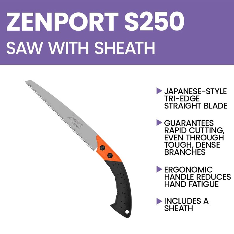 Zenport S250-2PK of Saws, 10-inch Straight Blade Saw, w/Sheath, 2-Pack