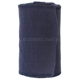 CleverDelights 6" Navy Burlap Ribbon - Wired Edges - 10 Yards - Jute Burlap Fabric