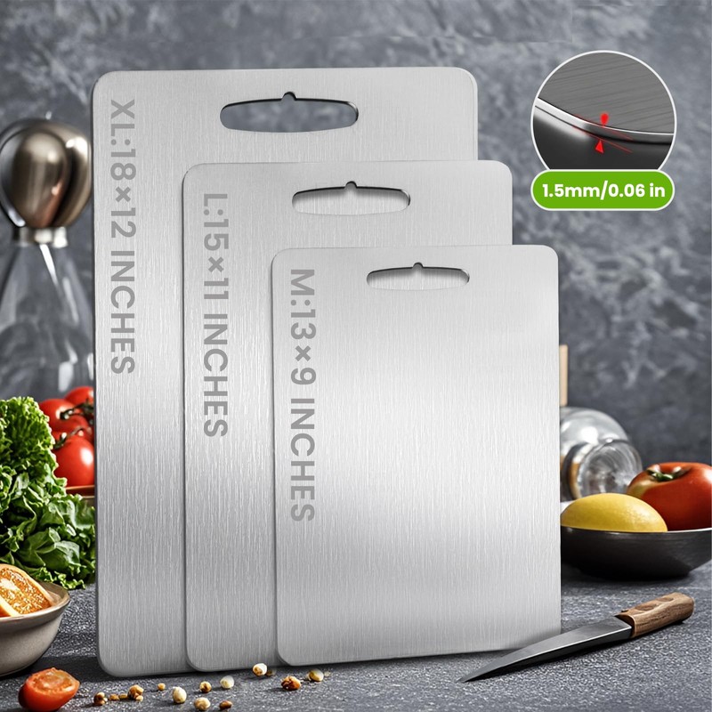 3Pack Titanium Cutting Board, 2025 New Upgrade 100% Pure Titanium