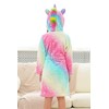Doctor Unicorn Girls Fleece Hooded Robe Toddler Warm Fuzzy Bathrobe