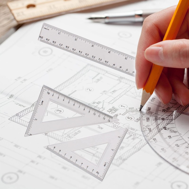 Geometry Sets Maths Set Protractor Set 4Pcs Maths Sets for