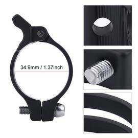 Bike Derailleur Clamp, Front Mech Clamp Alloy Braze on Front Mech Derailleur Clamp Adapter Front Mech Black 31.8/34.9mm (34.9mm-Black)