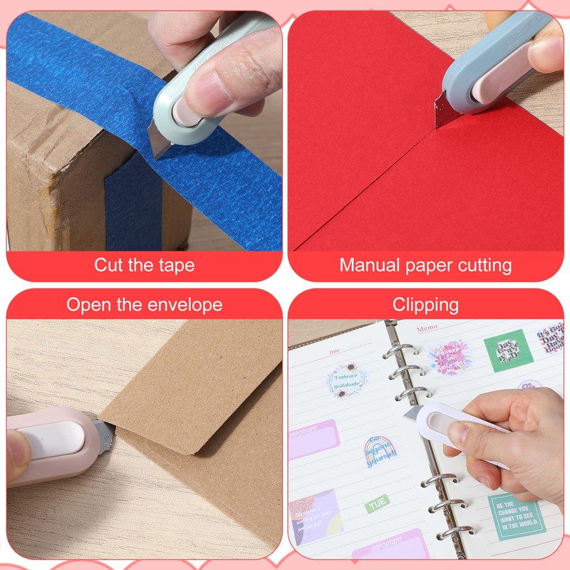 60 Pack Mini Box Cutters Retractable, Tiny Box Cutter with