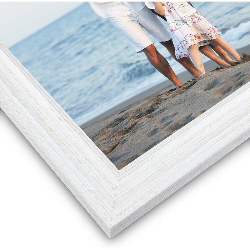 LaVie Home 5x7 Picture Frames (3 Pack, Distressed White Wood