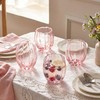 Remerry 6 Pack Pink Stemless Glasses Petal Glass 12oz (350ml)
