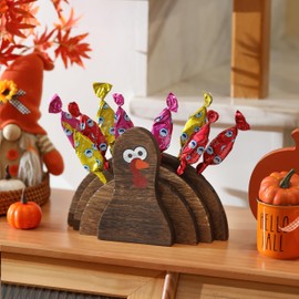 WODOHOLO Thanksgiving Decor - Wooden Turkey Lollipop Holder and Cake Pop Stand for Home, Fall Table Display