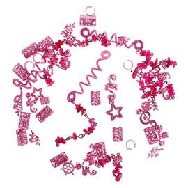 FRCOLOR 39pcs Braid Accessories for Stylish Natural Stone Beads Metal Spiral Cuff Clips for Dreadlocks Boho Hair Jewelry for Festivals Parties Hair Decorations