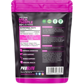 Milk Thistle Capsules | 80% Silymarin | 120 Capsules | Vegan Supplement | Milk Thistle Tablets Alternative | Made in The UK