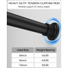 Tension Curtain Rod by EZFurni,42-123 Inches,Heavy Duty Tension Rods for