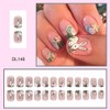 Easter Press on Nails Short Square French Tip Fake Nails
