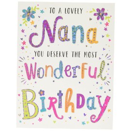 Regal Publishing,Modern Birthday Card Nana blue|gold|black|white|pink,8 x 6 inches